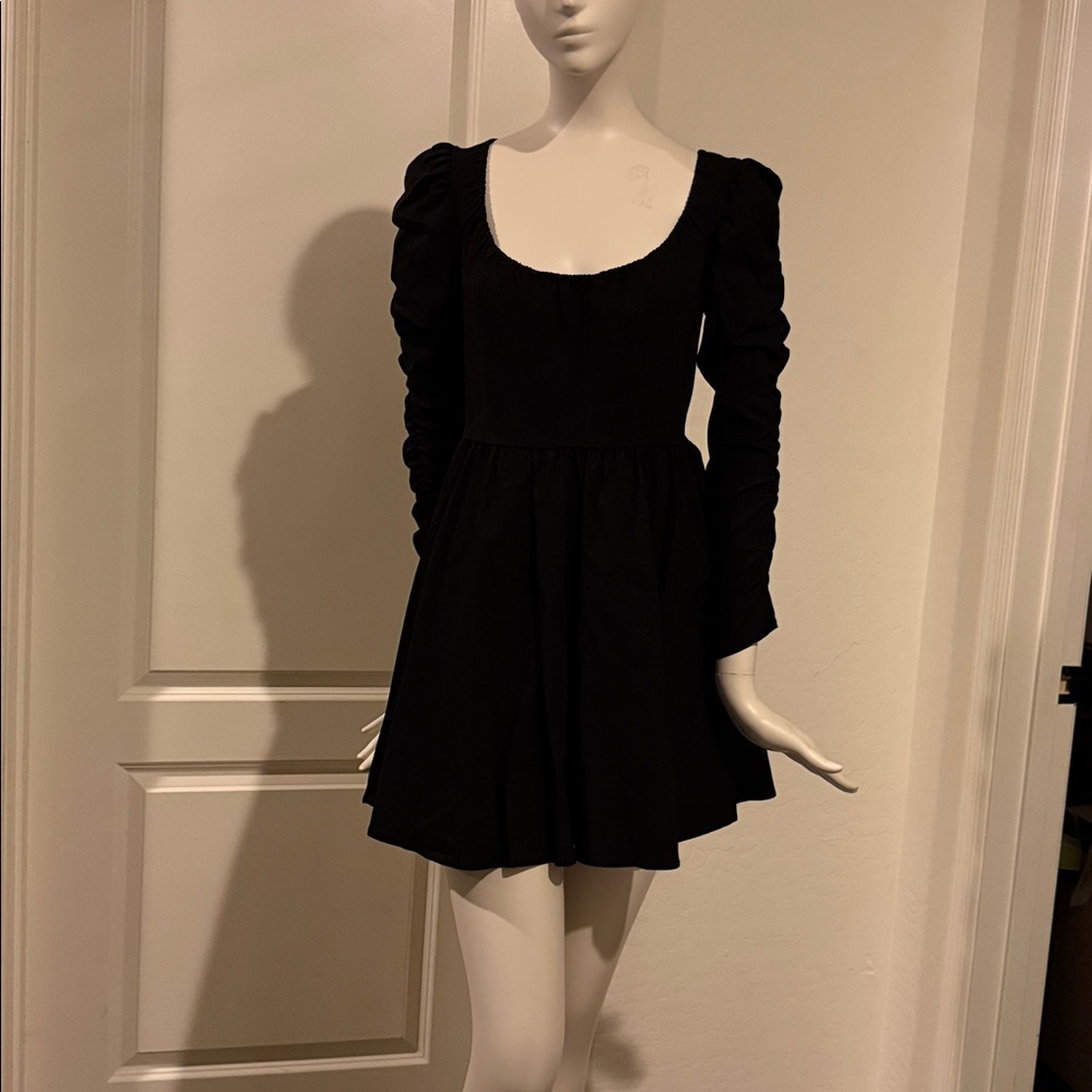 Topshop Black Long Sleeve Dress